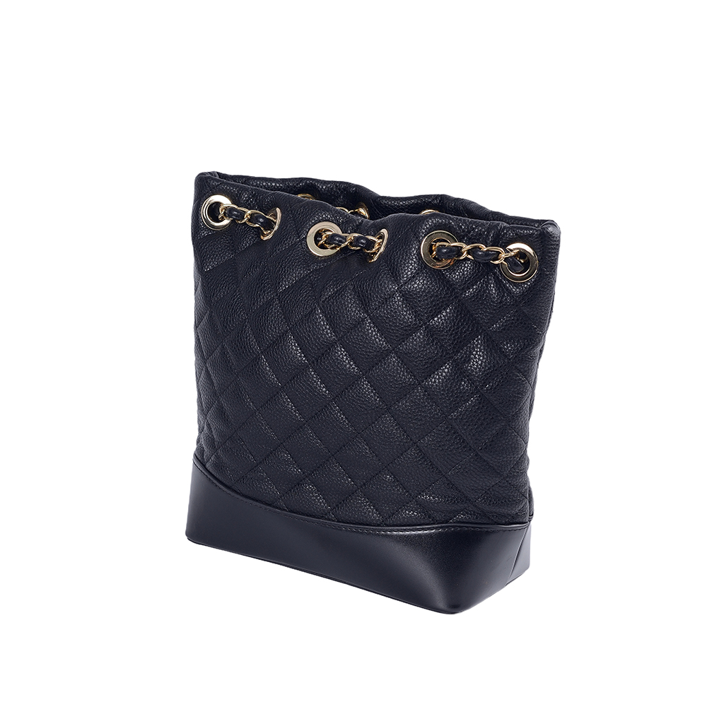 Klassieke damesrugzak zwart gouden ketting casual leren tas van hoge kwaliteit