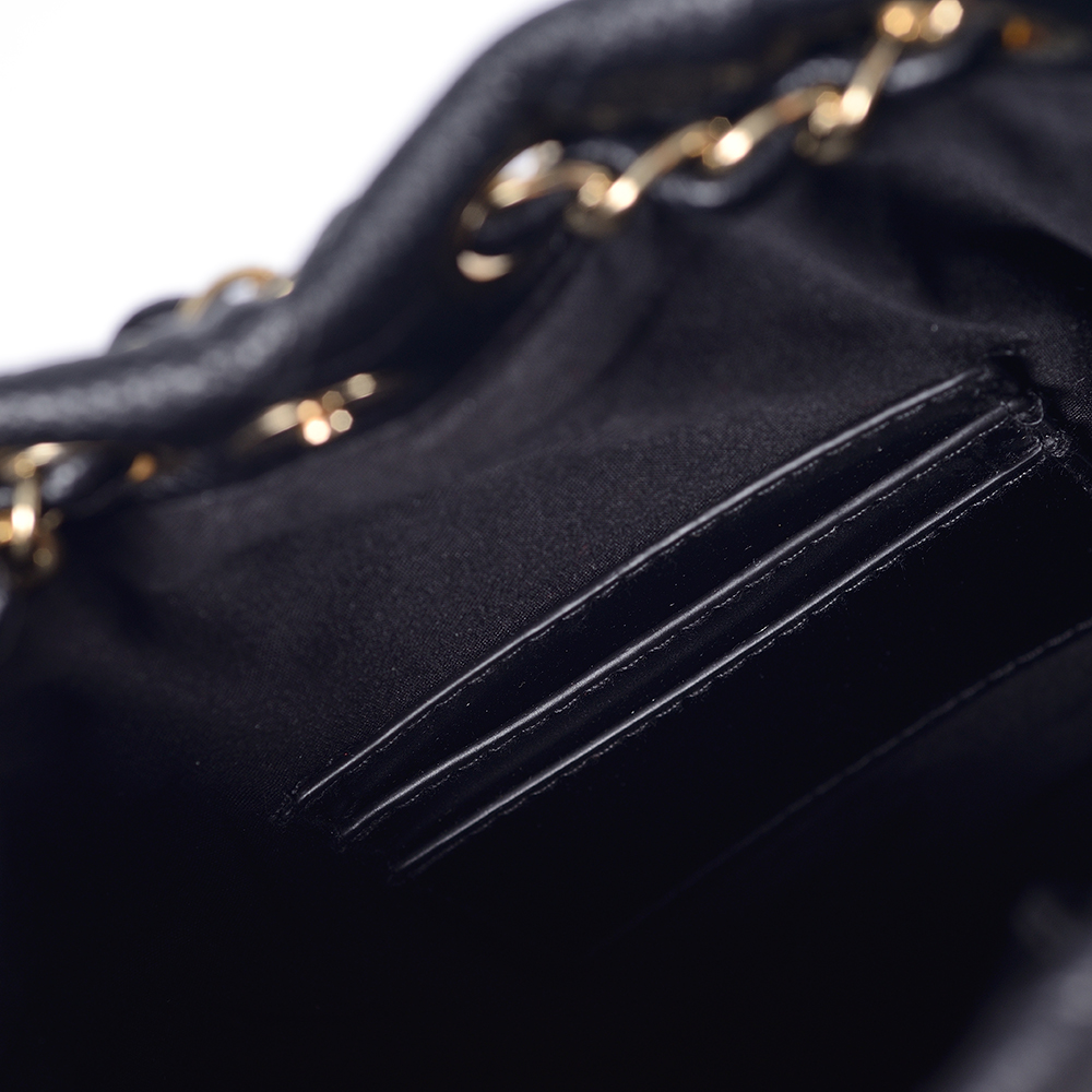 Klassieke damesrugzak zwart gouden ketting casual leren tas van hoge kwaliteit