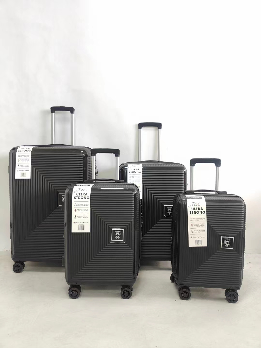 4 stuks PP polypropyleen trolleybagage reiskoffersets fabrikant op maat