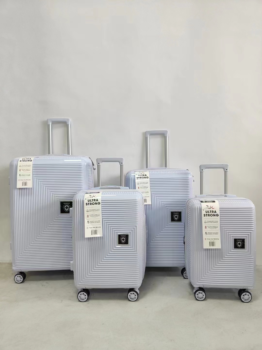 4 stuks PP polypropyleen trolleybagage reiskoffersets fabrikant op maat