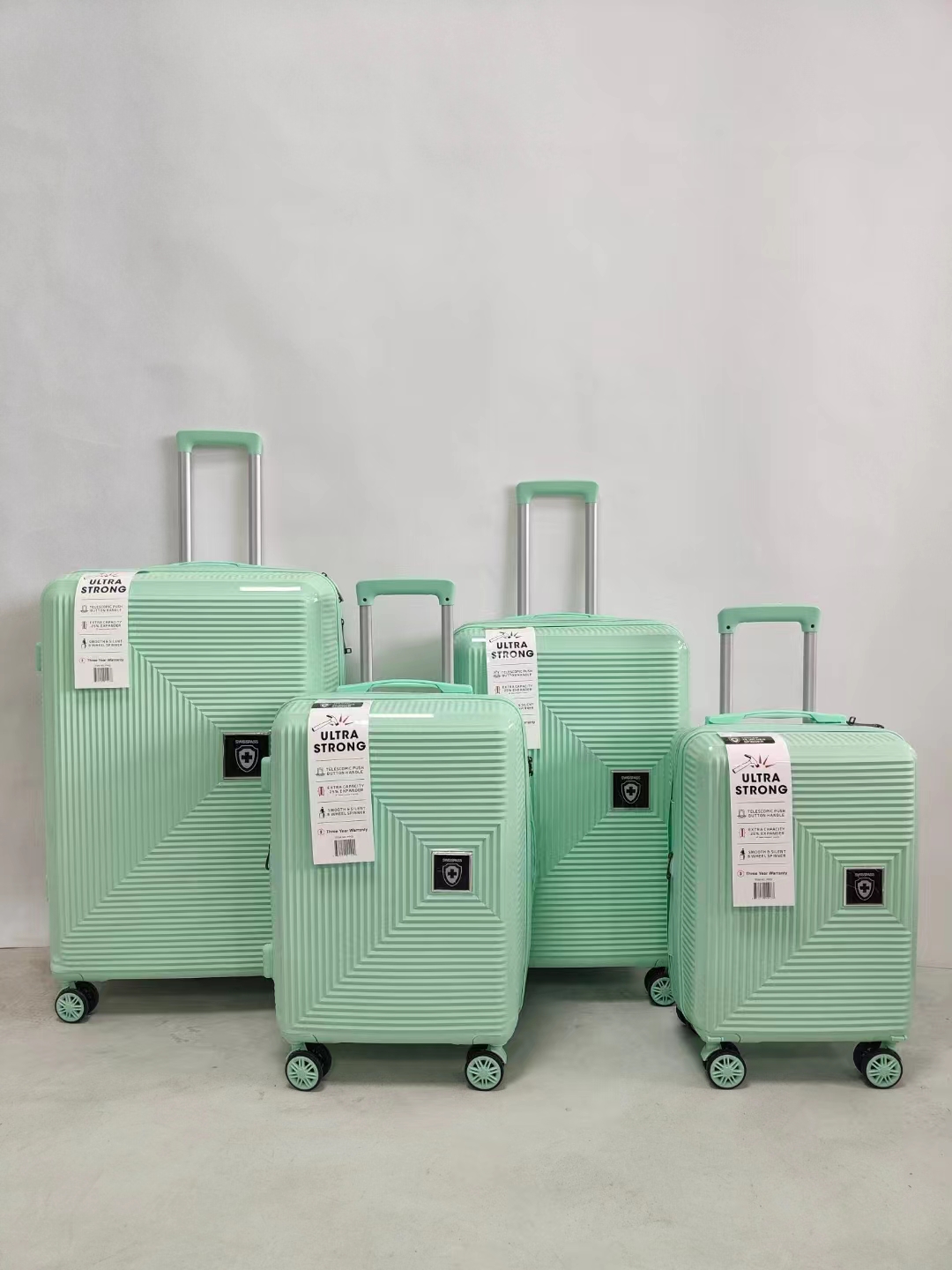 4 stuks PP polypropyleen trolleybagage reiskoffersets fabrikant op maat