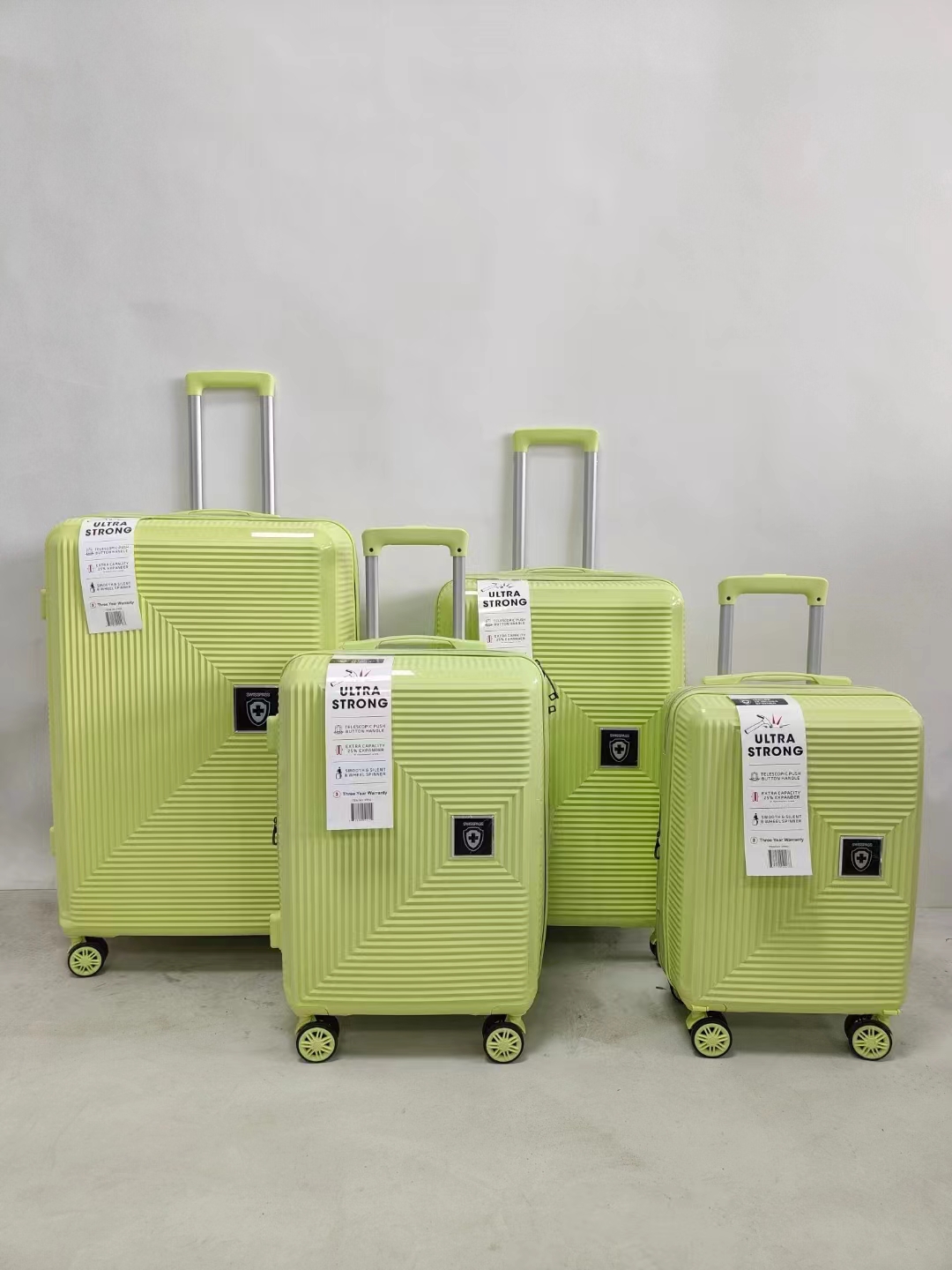4 stuks PP polypropyleen trolleybagage reiskoffersets fabrikant op maat